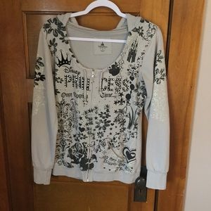 Disney Parks Embellished Princess Zip Hoodie. G026